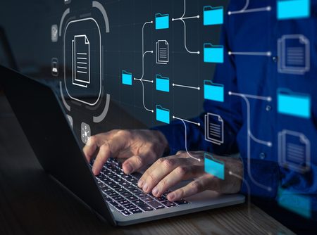 Document,Management,System,(dms),Being,Setup,By,It,Consultant,Working
